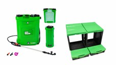 Set Pompa de stropit cu acumulator, capacitate 10 litri + Cuibar pentru gaini, 2 compartimente: 2 posture, Micul Fermier