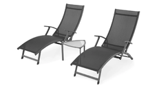 Set Sezlonguri si Masuta, Callie, Negru sau Gri