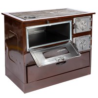 Soba pe lemne Grand Fantazia 9kW, samotata cu plita si cuptor pentru gatit, cos stanga - 1