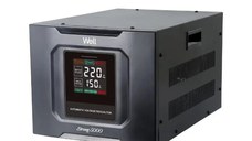 Stabilizator automat de tensiune cu servo motor 5000VA/3000W Well Strong, negru