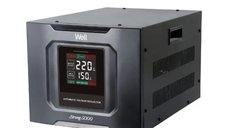 Stabilizator automat de tensiune cu servo motor 5000VA/3000W Well Strong, negru