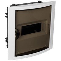 Tablou electric Solera Arelos 5108PF, 8 module, incastrat, IP40, 247x249x99 mm, plastic, usa fumurie, rama alba - 1