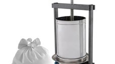 Teasc manual pentru struguri VILEN 20L din inox, cu ax filetat si tava de colectare, ideal pentru uz casnic
