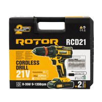 Trusa Autofiletanta pe Acumulator 21V Rotor RCD21 + biti, 1350 RPM, Brushless - 10