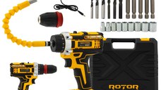 Trusa Autofiletanta pe Acumulator 21V Rotor RCD21 + biti, 1350 RPM, Brushless