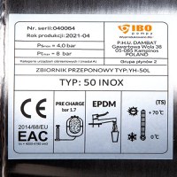 Vas expansiune hidrofor 100 litri din Inox, IBO Polonia, Rezervor tip butelie cu Membrana Inclusa - 4