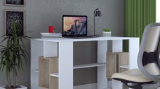 Birou Tip III Ro - Alb + Sonoma