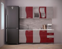 Bucatarie CIP S MDF Rosu Metalizat 2m - 1