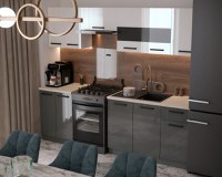 Bucatarie Daria Alb Antracit  240x60x200 cm - 1