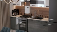 Bucatarie Daria Alb Antracit  240x60x200 cm