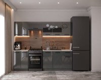 Bucatarie Daria Antracit 240x60x200 cm - 1