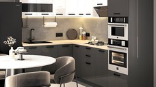 Bucatarie Daria colt V1 Alb Antracit