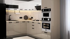 Bucatarie Daria colt V1 Alb Cappuccino