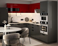 Bucatarie Daria colt V1  Rosu Antracit - 1