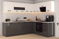 Bucatarie Daria colt V2  Alb Antracit - 1