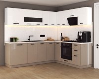 Bucatarie Daria colt V2  Alb Cappuccino - 1