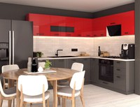 Bucatarie Daria colt V2  Rosu Antracit - 1