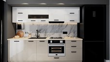 Bucatarie Daria MDF Alb Cappuccino 260x60x200 cm