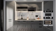 Bucatarie Daria MDF  Gri Antracit 303x60x200 cm