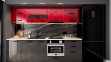 Bucatarie Daria MDF  V1 Rosu Antracit 260x60x200 cm