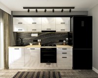 Bucatarie Daria V2 Alb 240x60x200 cm - 1