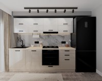 Bucatarie Daria V2 Alb Cappuccino 240x60x200 cm - 1