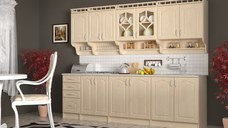 Bucatarie Korona Mebel MDF  Mesteacan 2.6m  blat intreg