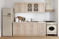 Bucatarie Olea Mebel MDF Mesteacan 2m cu blat intreg - 1