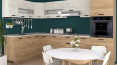 Bucatarie Vio Pe Colt, Stejar K003+K001