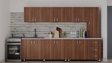 Bucatarie Yustina Nuc  280x43x189 cm