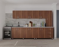 Bucatarie Yustina Nuc  280x43x189 cm - 1