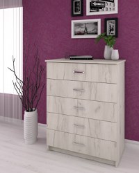 Comoda 5 Sertare, 72x40x90 cm, Stejar K001 - 1