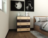 Comoda Alin 5 Sertare Wenge Mesteacan - 1