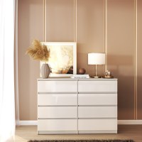 Comoda Aria 8 sertare Alb  120x40x97 cm - 1