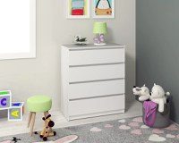 Comoda MP5 4 Sertare Alb 90x44x103 cm - 1