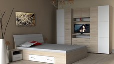 Dormitor Andrei Sonoma Alb 200x80x50 cm