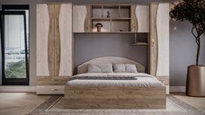 Dormitor Tineret cu D2, 262x51x200 cm, K002 K001