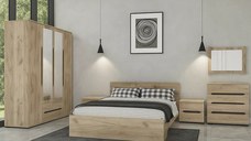 Dormitor Valencia Dulap 4 Usi Stejar K002