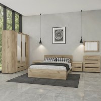 Dormitor Valencia Dulap 4 Usi Stejar K002 - 1