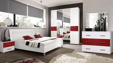 Dormitor Vienna Alb Lucios Rosu