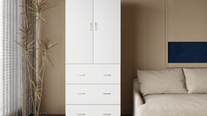 Dulap 2U 3S  Alb 70x35x180 cm