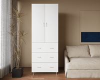 Dulap 2U 3S  Alb 70x35x180 cm - 1