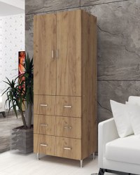 Dulap 2U 3S Stejar K003 70x35x180 cm - 1