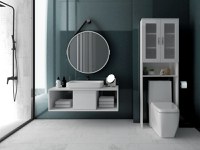 Dulap Baie 2u, 60x22x190 cm, Alb - 1