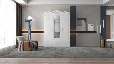 Dulap ZQW 033 MDF 3U 2S  Alb 150x50x200 cm