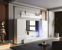 Living Domino MDF Alb Lucios 280x45x140 cm - 1