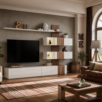 Living Quill Alb Lucios Nuc 250x40x160 cm - 1