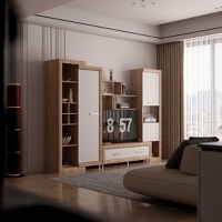 Living Sicilia Sonoma Alb Lucios 267x43x197cm - 1