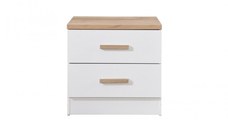 Noptiera Luna cu 2 sertare culoare Alb Sonoma 50x40x50 cm