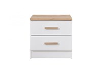 Noptiera Luna cu 2 sertare culoare Alb Sonoma 50x40x50 cm - 1